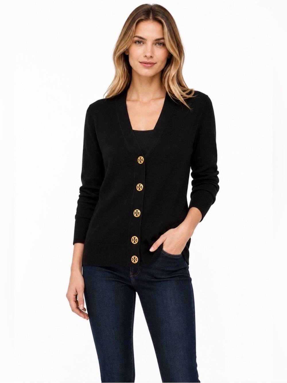 Tory Burch V-Neck Button Cardigan Sweater - Women’s S